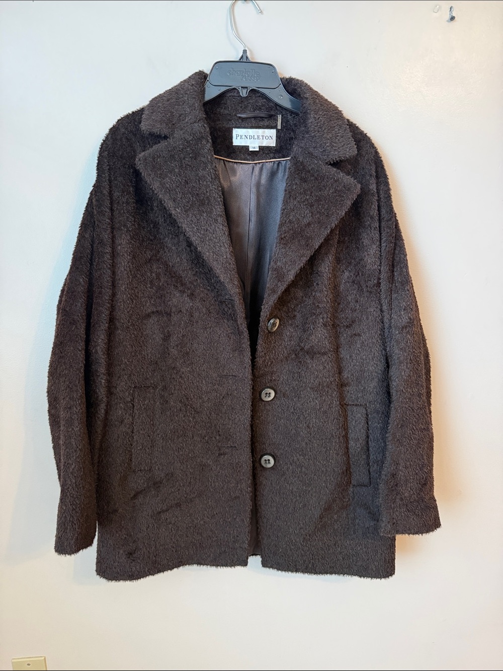 Pendleton brown Suri Alpaca and wool blend jacket coat size 14